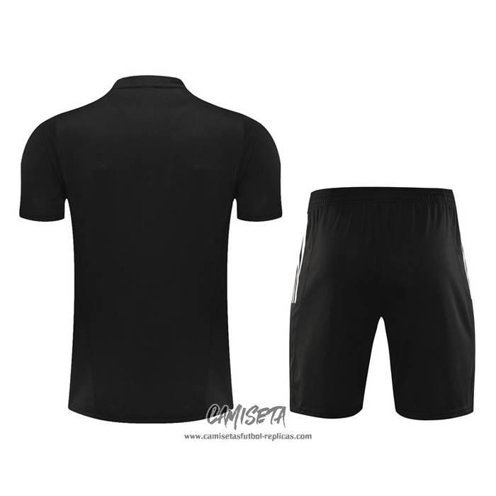 Chandal del Real Madrid 2023-2024 Manga Corta Negro - Pantalon Corto